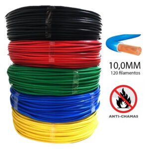 Fio Eletrico Flexivel 10,0mm Com 50 Metros Cabo Elétrico